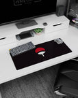 Elegant Uchiha artwork on 28x12 mouse pad perfect for fans of the Sharingan's timeless design