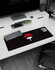 Minimalist Uchiha crest on 32x12 mouse pad ideal for showcasing the clan's iconic legacy