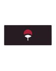 Streamlined Uchiha fan mouse pad 28x12 featuring red and white emblem for sleek and stylish decor