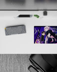 14x10 inches anime girl mouse pad in bold purples and neon glow, dreamy late-night vibe with smooth tracking.