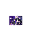Call of the Night anime girl mouse pad 14x10 inches with Mau, neon city sign and purple diamond backdrop.