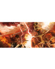 Mouse pad featuring Attack on Titan, 36x16 inches, with fiery reds, brutal combat, and titan chaos for an intense, action-packed look.