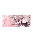 Anime girl mouse pad 28x12 inches with sailor uniform schoolgirl and cherry blossom petal swirl design.