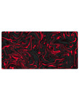 Mouse pad featuring an intense red and black swirl design, 32x16 inches, with fluid twisting patterns for a powerful and dramatic aesthetic.