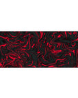 Mouse pad featuring a red and black swirl design, 36x16 inches, with fluid, twisting patterns for a bold, creative, and edgy look.