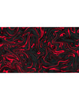 Mouse pad featuring an intense red and black swirl design, 40x20 inches, with fluid, twisting patterns for a powerful visual impact.
