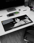 Anime mouse pad 32x16 inches featuring Aki Hayakawa from Chainsaw Man in grayscale water, evoking a haunting mood.