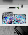 28x12 inches mouse pad with Vegito and Gogeta, showcasing their Super Saiyan Blue forms and incredible power, perfect for your workspace.