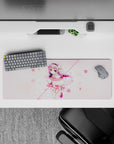32x12 inches pastel kawaii desk mouse pad in soft pink, cream, and lavender for cozy anime vibes.