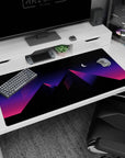 Vaporwave-themed Pyramid Dreams design on 40x20 mouse pad perfect for fans of twilight aesthetics