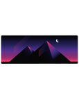 Compact Pyramid Dreams mouse pad 32x12 with glowing pyramids and neon lines for sleek modern aesthetics