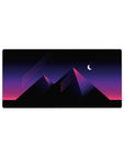 Pyramid Dreams mouse pad 32x16 featuring geometric pyramids and twilight sky for dynamic workspace energy