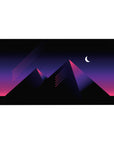 Pyramid Dreams mouse pad 40x20 featuring neon pyramids in pink and purple for vaporwave-inspired style
