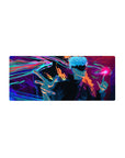 28x12 inch mouse pad featuring Satoru Gojo manipulating Infinite Void with dynamic colors for bold vibes