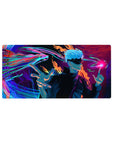 32x16 inch mouse pad featuring Satoru Gojo manipulating Infinite Void with vibrant colors for gaming setups