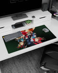 Persona 5 mouse pad featuring Joker, Mona, and Kasumi in dynamic poses, size 32x16 inches. Bold anime colors.