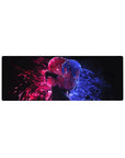 Compact 32x12 inches mouse pad featuring Ram and Rem from Re: Zero, blending fiery passion with calm elegance.