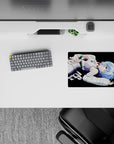 Anime mouse pad sized 14x10 inches featuring Rei Ayanami from Neon Genesis Evangelion with blue hair and bandages.