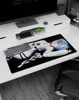 Anime mouse pad 32x16 inches featuring Rei Ayanami from Neon Genesis Evangelion, showcasing her serene, intense vibe.
