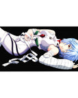 Anime desk pad 40x20 inches featuring Rei Ayanami from Neon Genesis Evangelion, with serene tones and vibrant accents.