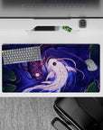 32x16 inches mouse pad with Harmony of Koi, showcasing two koi fish in tranquil waters, symbolizing the balance of duality in black and white.