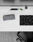 14x10 inches mouse pad with intricate black-and-white angular patterns, blending geometric precision with contemporary style for your workspace.