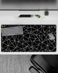 32x16 inches mouse pad with bold geometric designs in black and white, offering a sleek, contemporary look for your desk.