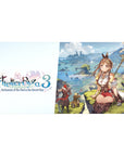 Anime girl desk pad 40x20 inches with cliffside fantasy lagoon scene, ruins backdrop, and staff pose.