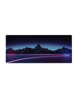 Streamlined Neon Horizon Drive mouse pad 28x12 featuring glowing roads and mountains for bold desk style