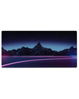 Neon Horizon Drive mouse pad 32x16 featuring futuristic landscape for dynamic gaming or workspace energy