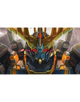 40x20 inches anime desk pad with RX-0 Unicorn Gundam Destroy Mode on a cracked battlefield backdrop.