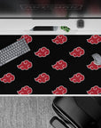 40x20 inches desk pad with the iconic Akatsuki cloud pattern in red and black, ideal for fans of Naruto’s rogue organization.