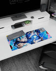 High-performance 28x12 inch mouse pad with Goku's striking aura, ideal for Dragon Ball enthusiasts
