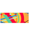 Compact 32x12 inches mouse pad with vibrant abstract design, featuring bold strokes of red, blue, green, and yellow for creative energy.