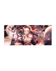 Nezuko in demon form on 28x12 inch anime mouse pad; captures her mid-transformation with glowing eyes and swirling hair.