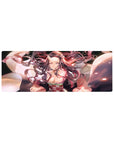 Demon Slayer mouse pad 32x12 inches featuring Nezuko in her demon form, with glowing pink eyes and swirling hair.