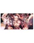 Nezuko Demon Slayer anime mouse pad 32x16 inches featuring her in demon form with glowing pink eyes and swirling hair.