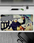 Bold 32x16 mouse pad combines Trafalgar Law's iconic elements with sleek design for impactful visuals