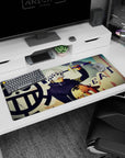Heart Pirates artwork on 36x16 mouse pad captures Trafalgar Law's sleek and commanding presence in detail