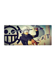 Streamlined Trafalgar Law mouse pad 28x12 featuring sword and emblem for bold workspace flair