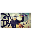 Trafalgar Law mouse pad 32x16 featuring tactical stance and emblem for dynamic gaming or workspace setups