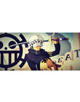 Trafalgar Law mouse pad 36x16 with sword and Heart Pirates theme for immersive One Piece-inspired decor