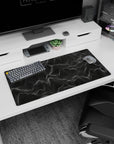 Modern serenity design on 32x16 desk mat brings Abstract Line Wave's sophisticated aesthetic to life vividly