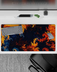 32x16 inches mouse pad with chaotic fractal patterns in bold, vibrant colors, ideal for creative professionals seeking a unique desk setup.