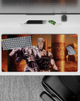 32x16 inches mouse pad with Polnareff and Silver Chariot from JoJo's Bizarre Adventure, showcasing Silver Chariot's shining armor against an Egyptian backdrop.