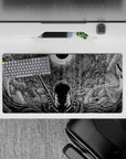 32x16 inches mouse pad showcasing Guts with his sword resting on his back beneath the ominous Eclipse, ideal for transforming your desk with dark power and epic intensity.