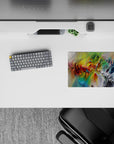 14x10 inches mouse pad with dynamic brushstrokes in vibrant colors, bringing depth and artistic energy to your workspace.
