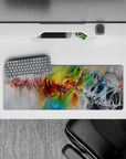 32x12 inches mouse pad with abstract oil painting patterns in dynamic colors, bringing depth and energy to your creative workspace.