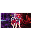 High School DxD mouse pad 32x16 inches featuring Rias Gremory and Akeno Himejima in a vivid forest of lightning and flames.