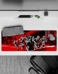 Persona 5 mouse pad 32x12 inches showcasing Joker and team in bold red-and-black, exuding cool defiance and confidence.